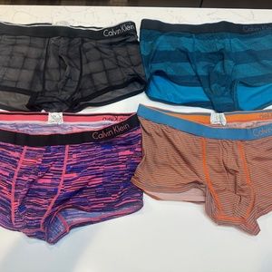 Lot of 4 - Calvin Klein CK Microfiber Trunks Underwear - Large - Preowned
